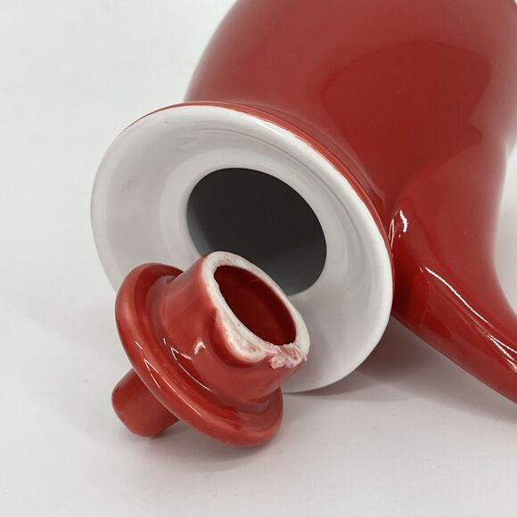 Crate & Barrel Porcelain Creamers (2) Red Holiday Christmas Hot Cocoa - Picture 3 of 6